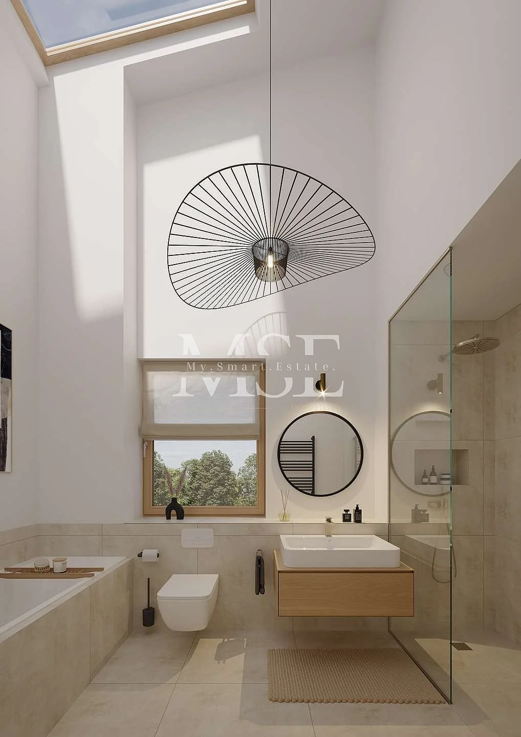 Badezimmer mit ca. 5 Meter Deckenhöhen